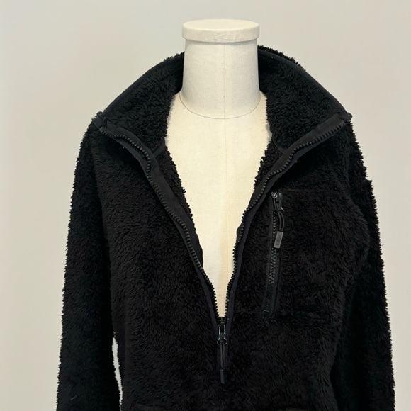 PINK Victoria’s Secret Black Sherpa Half Zip Fleece Sweater - Picture 12 of 15
